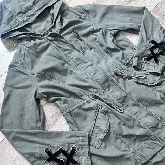 Maurices Military Utility Anorak Lace Up Jacket - Picture 3 of 14